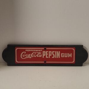 Coca Cola Peppermint Pepsin Gum Sign On Board